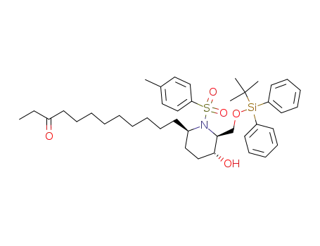 12-[(2R,5R,6S)-6-(tert-Butyl-diphenyl-silanyloxymethyl)-5-hydroxy-1-(toluene-4-sulfonyl)-piperidin-2-yl]-dodecan-3-one