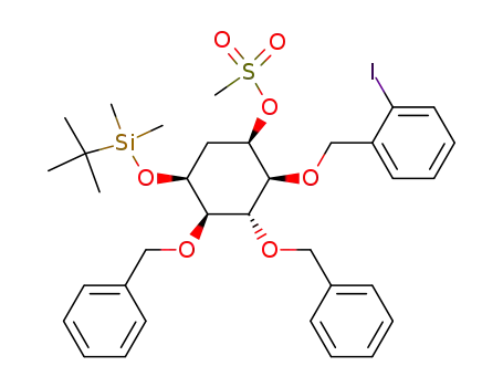 Methanesulfonic acid (1R,2S,3R,4R,5S)-3,4-bis-benzyloxy-5-(tert-butyl-dimethyl-silanyloxy)-2-(2-iodo-benzyloxy)-cyclohexyl ester