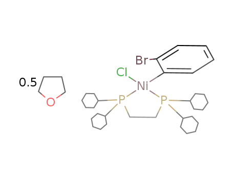 NiCl(C<sub>6</sub>H<sub>4</sub>Br)((C<sub>6</sub>H<sub>11</sub>)2PCH<sub>2</sub>CH<sub>2</sub>P(C<sub>6</sub>H<sub>11</sub>)2)*0.5C<sub>4</sub>H<sub>8</sub>O