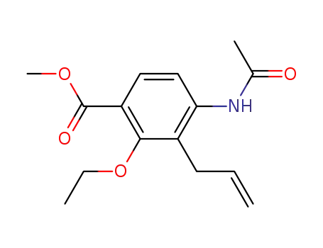 Molecular Structure of 202664-60-6 (4-Acetylamino-3-allyl-2-ethoxy-benzoic acid methyl ester)