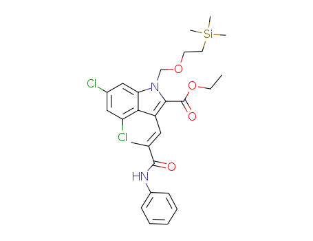 4,6-dichloro-3-(2-phenylcarbamoyl-propenyl)-1-(2-trimethylsilanyl-ethoxymethyl)-1<i>H</i>-indole-2-carboxylic acid ethyl ester