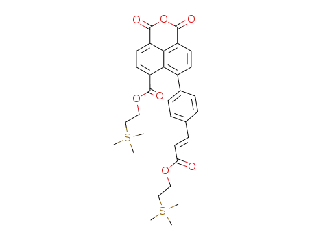 Molecular Structure of 199169-42-1 (1,3-Dioxo-7-{4-[(E)-2-(2-trimethylsilanyl-ethoxycarbonyl)-vinyl]-phenyl}-1H,3H-benzo[de]isochromene-6-carboxylic acid 2-trimethylsilanyl-ethyl ester)