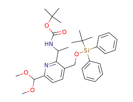 (RS)-2-(1-t-butoxycarbonylaminoethyl)-3-(t-butyldiphenylsiloxymethyl)-6-(dimethoxymethyl)pyridine