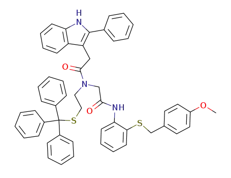 <i>N</i>-{[2-(4-methoxy-benzylsulfanyl)-phenylcarbamoyl]-methyl}-2-(2-phenyl-1<i>H</i>-indol-3-yl)-<i>N</i>-(2-tritylsulfanyl-ethyl)-acetamide