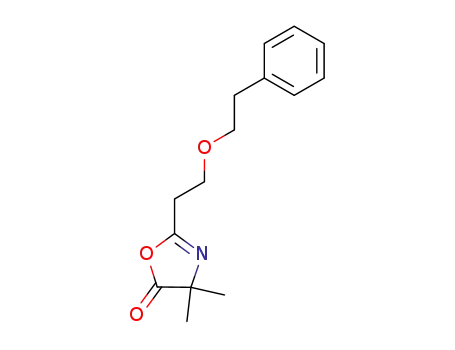 Molecular Structure of 215036-11-6 (4,4-Dimethyl-2-(2-phenethyloxy-ethyl)-4H-oxazol-5-one)