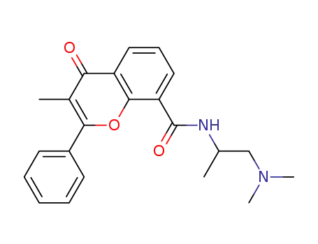 4H-1-Benzopyran-8-carboxamide,
N-[2-(dimethylamino)-1-methylethyl]-3-methyl-4-oxo-2-phenyl-