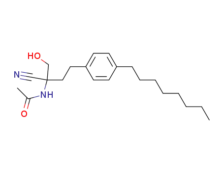 Molecular Structure of 296282-78-5 (N-[1-cyano-1-hydroxymethyl-3-(4-octylphenyl)propyl]acetamide)