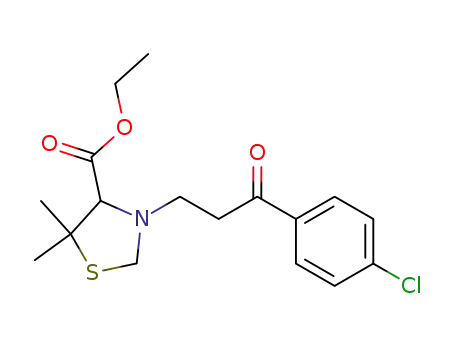 1-(4-chlorophenyl)-3-(5,5-dimethyl-4-ethoxycarbonyl-3-thiazolidinyl)propan-1-one