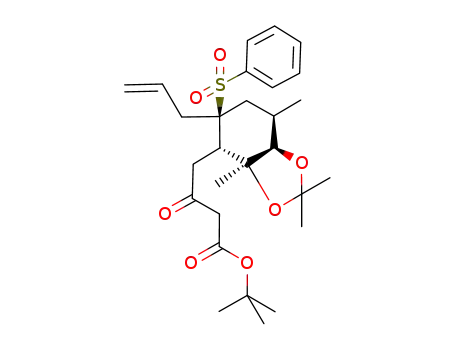 (1R,2S,3S,4S,6R)-2,6-dimethyl-4-(phenylsulfonyl)-4-(2-propenyl)-3-<3-(tert-butoxycarbonyl)-2-oxopropyl>cyclohexane-1,2-diol 1,2-diacetonide