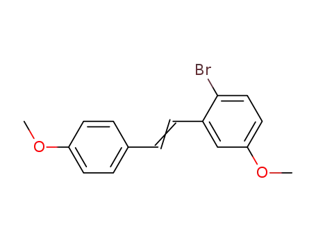 Molecular Structure of 149457-43-2 (1-Bromo-4-methoxy-2-[(E)-2-(4-methoxy-phenyl)-vinyl]-benzene)