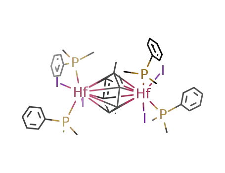 Molecular Structure of 132100-86-8 (Hf2I4(PMe2Ph)4(μ-η12-C6H5Me))
