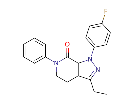 Molecular Structure of 6620-48-0 (3-ethyl-1-(4-fluorophenyl)-6-phenyl-1,4,5,6-tetrahydro-7H-pyrazolo[3,4-c]pyridin-7-one)