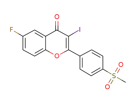 6-fluoro-3-iodo-2-(4-(methylsulfonyl)phenyl)-4H-1-benzopyran-4-one