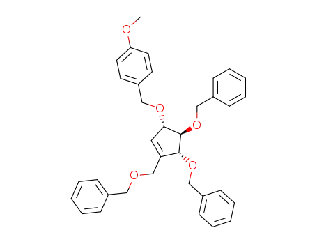 1-((1S,4R,5R)-4,5-Bis-benzyloxy-3-benzyloxymethyl-cyclopent-2-enyloxymethyl)-4-methoxy-benzene