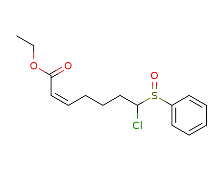 Molecular Structure of 193097-38-0 (2-Heptenoic acid, 7-chloro-7-(phenylsulfinyl)-, ethyl ester, (Z)-)