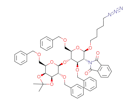 5-azidopentyl (2,6-di-O-benzyl-3,4-O-isopropylidene-β-D-galactopyranosyl-(1->4)-3,6-di-O-benzyl-2-deoxy-2-phthalimido-β-D-glucopyranoside
