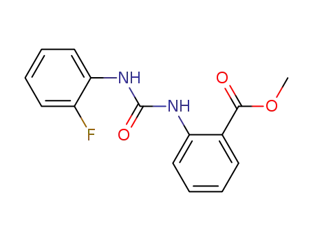 Molecular Structure of 178469-02-8 (Benzoic acid, 2-[[[(2-fluorophenyl)amino]carbonyl]amino]-, methyl ester)