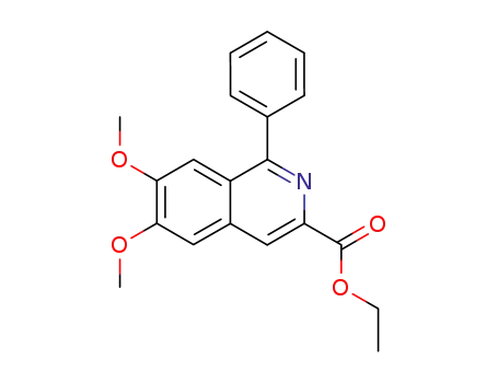 Molecular Structure of 89242-43-3 (3-Isoquinolinecarboxylic acid, 6,7-dimethoxy-1-phenyl-, ethyl ester)