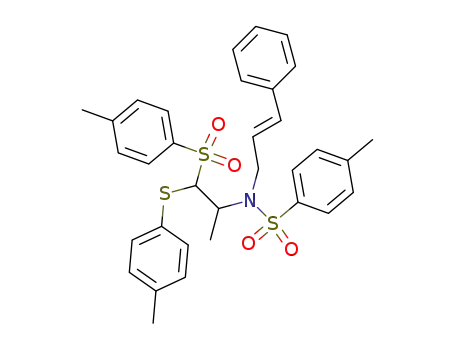 4-Methyl-N-[1-methyl-2-(toluene-4-sulfonyl)-2-p-tolylsulfanyl-ethyl]-N-((E)-3-phenyl-allyl)-benzenesulfonamide