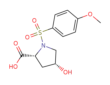 Molecular Structure of 203994-66-5 (D-Proline, 4-hydroxy-1-[(4-methoxyphenyl)sulfonyl]-, (4R)-)