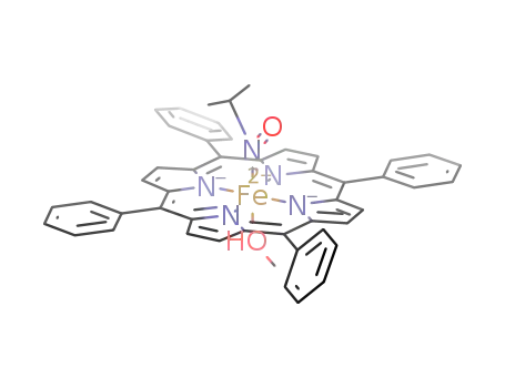Molecular Structure of 84027-24-7 ((methanol)(2-nitrosopropane)(meso-tetraphenylporphyrinato)iron(II))