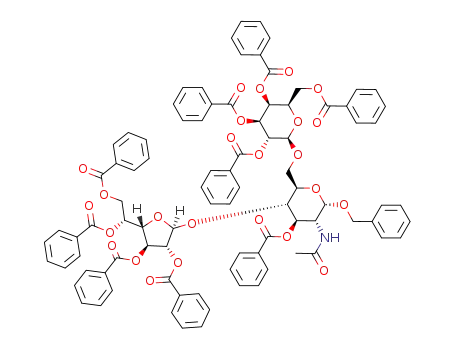 benzyl (2,3,5,6-tetra-O-benzoyl-β-D-galactofuranosyl)-(1->4)-[2,3,4,6-tetra-O-benzoyl-β-D-galactopyranosyl-(1->6)]-2-acetamido-3-O-benzoyl-2-deoxy-α-D-glucopyranoside