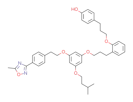 4-(3-{2-[3-(3-(3-Methyl-butoxy)-5-{2-[4-(5-methyl-[1,2,4]oxadiazol-3-yl)-phenyl]-ethoxy}-phenoxy)-propyl]-phenoxy}-propyl)-phenol