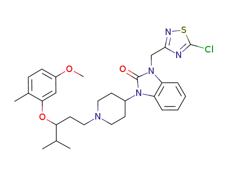 1-(5-chloro-1,2,4-thiadiazol-3-ylmethyl)-3-{1-[3-(5-methoxy-2-methyl-phenoxy)-4-methyl-pentyl]-piperidin-4-yl}-1,3-dihydro-benzimidazol-2-one