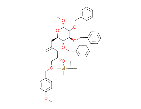 tert-Butyl-[(S)-1-(4-methoxy-benzyloxymethyl)-3-((2R,3R,4S,5R,6S)-3,4,5-tris-benzyloxy-6-methoxy-tetrahydro-pyran-2-ylmethyl)-but-3-enyloxy]-dimethyl-silane