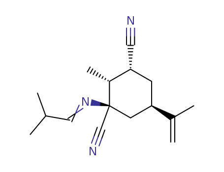 (1R,2R,3R,5R)-1-isobutylideneamino-2-methyl-5-(1-methylethenyl)cyclohexane-1,3-dicarbonitrile
