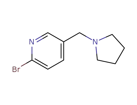 Molecular Structure of 742085-62-7 (Pyridine, 2-bromo-5-(1-pyrrolidinylmethyl)-)