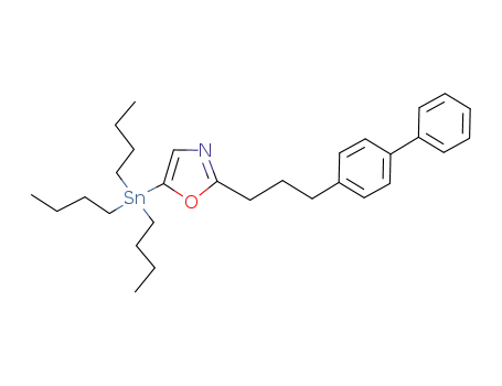 Molecular Structure of 1012331-08-6 (2-(3-(biphenyl-4-yl)propyl)-5-(tributylstannyl)oxazole)