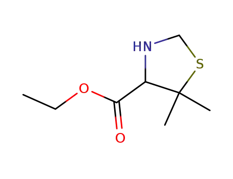 Molecular Structure of 133937-67-4 ((R,S)-5,5-dimethyl-4-ethoxycarbonylthiazolidine)