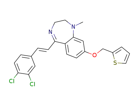 (E)-5-(3,4-dichlorostyryl)-2,3-dihydro-1-methyl-8-(2-thenyloxy)-1H-1,4-benzodiazepine