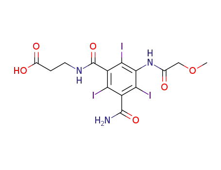 Molecular Structure of 57469-53-1 (N-[3-Carbamoyl-2,4,6-triiodo-5-[(2-methoxyacetyl)amino]benzoyl]-β-alanine)
