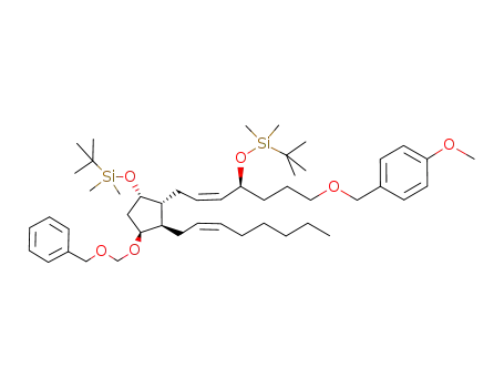 1-[(Z)-(S)-7-[(1R,2R,3S,5S)-3-Benzyloxymethoxy-5-(tert-butyl-dimethyl-silanyloxy)-2-((Z)-oct-2-enyl)-cyclopentyl]-4-(tert-butyl-dimethyl-silanyloxy)-hept-5-enyloxymethyl]-4-methoxy-benzene