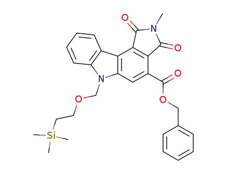 2-methyl-1,3-dioxo-6-(2-trimethylsilanyl-ethoxymethyl)-1,2,3,6-tetrahydro-pyrrolo[3,4-<i>c</i>]carbazole-4-carboxylic acid benzyl ester