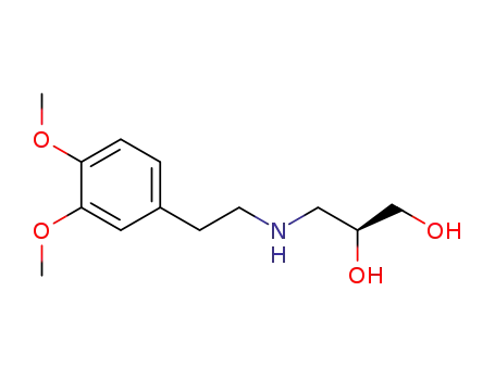 Molecular Structure of 85648-10-8 (1,2-Propanediol, 3-[[2-(3,4-dimethoxyphenyl)ethyl]amino]-, (S)-)