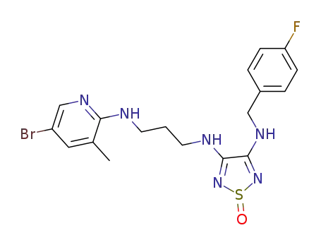 4-(p-fluorobenzylamino)-3-[3-(5-bromo-3-methylpyrid-2-ylamino)propylamino]-1,2,5-thiadiazole-1-oxide