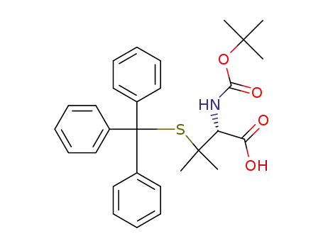 Molecular Structure of 135592-13-1 (BOC-PEN(TRT)-OH)