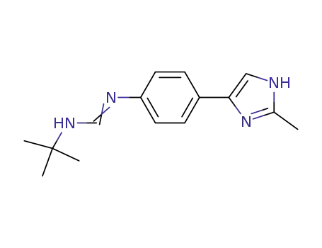Molecular Structure of 96154-19-7 (Methanimidamide,
N-(1,1-dimethylethyl)-N'-[4-(2-methyl-1H-imidazol-4-yl)phenyl]-)