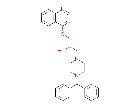 Molecular Structure of 129716-87-6 (4-(diphenylmethyl)-alpha-((quinolinyloxy)methyl)-1-piperazinoethanol)