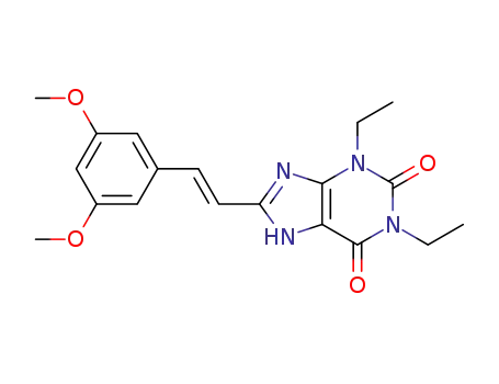 Molecular Structure of 155271-60-6 (8-[(E)-2-(3,5-dimethoxyphenyl)ethenyl]-1,3-diethyl-3,7-dihydro-1H-purine-2,6-dione)