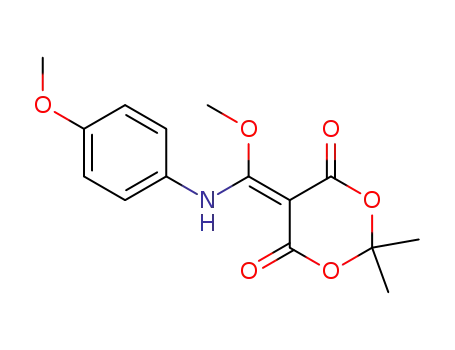 Molecular Structure of 227960-03-4 (5-[methoxy(4-methoxyphenylamino)methylene]-2,2-dimethyl-1,3-dioxane-4,6-dione)