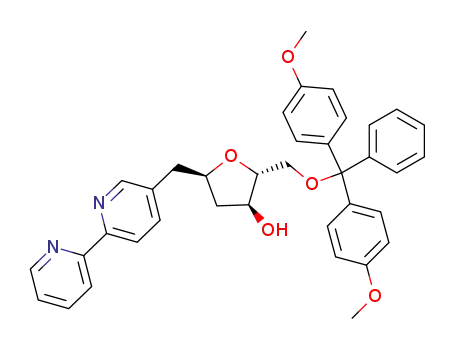 (2R,3S,5R)-5-[2,2']Bipyridinyl-5-ylmethyl-2-[bis-(4-methoxy-phenyl)-phenyl-methoxymethyl]-tetrahydro-furan-3-ol