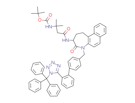 (1, 1-dimethyl-2-(4-oxo-5-(2'-(N-triphenylmethyltetrazol-5-yl)biphenyl-4-ylmethyl)-2,3,4,5-tetrahydro-1H-naphtho[2,1-b]azepin-3-ylcarbamoyl)ethyl)-carbamic acid tert-butyl ester