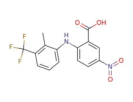 Molecular Structure of 61708-31-4 (Benzoic  acid,  2-[[2-methyl-3-(trifluoromethyl)phenyl]amino]-5-nitro-)