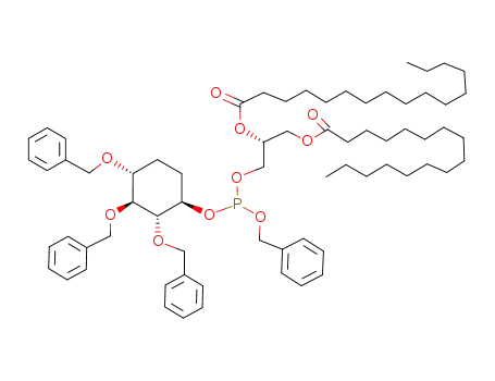 Hexadecanoic acid (R)-2-[benzyloxy-((1R,2R,3S,4R)-2,3,4-tris-benzyloxy-cyclohexyloxy)-phosphanyloxy]-1-hexadecanoyloxymethyl-ethyl ester