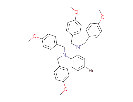 Molecular Structure of 258834-80-9 (1,2-Benzenediamine, 4-bromo-N,N,N,N-tetrakis(4-methoxyphenyl)methyl-)