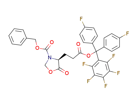 (S)-4-{2-[Bis-(4-fluoro-phenyl)-pentafluorophenyl-methoxycarbonyl]-ethyl}-5-oxo-oxazolidine-3-carboxylic acid benzyl ester